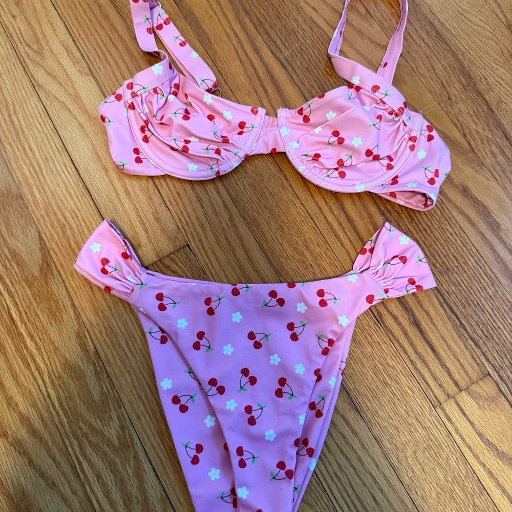 Tigermist Pink Cherry Print Bikini Set - Picture 4 of 6